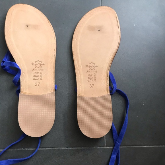 One of a kind handmade tie up sandals - Picture 2 of 5